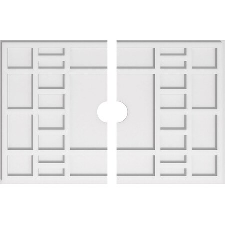 Ekena Millwork Beaux Architectural Grade PVC Ceiling Medallion, 30"W x 20"H x 3"ID x 10 1/2"C x 1"P, Two-Piece CMP30X20BX2-03000